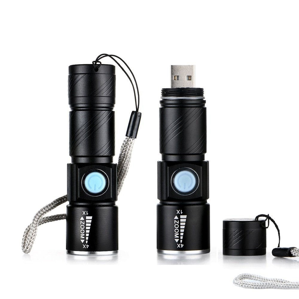 Wreow Mini Usb Rechargeable Flashlight Led Flashlights 3 Light Modes And Zoomable  Ip65 Water-Resistant Super Bright Pocket Torch Light For Camping  Hiking  Emergency  Edc (2 Pack)