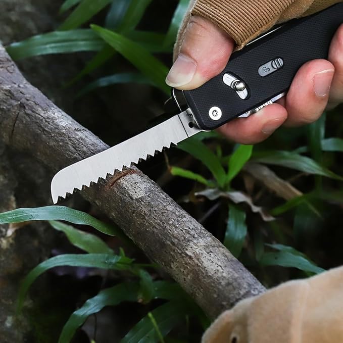 ROXON S503G 9 in 1 Mini Multi Tool EDC Pocket Knife Multitool with G10 Handle,Scissors,Screwdriver,Threader,Awl, Flat Screwdriver,Ruler,Tweezers for Outdoors Fishing Camping,Gifts for Men