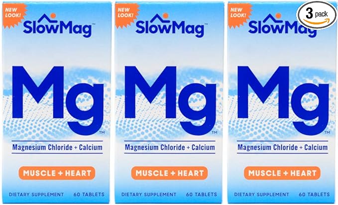 Slow Mag Magnesium Chloride and Calcium, 60 Tablets each (Value Pack of 3)