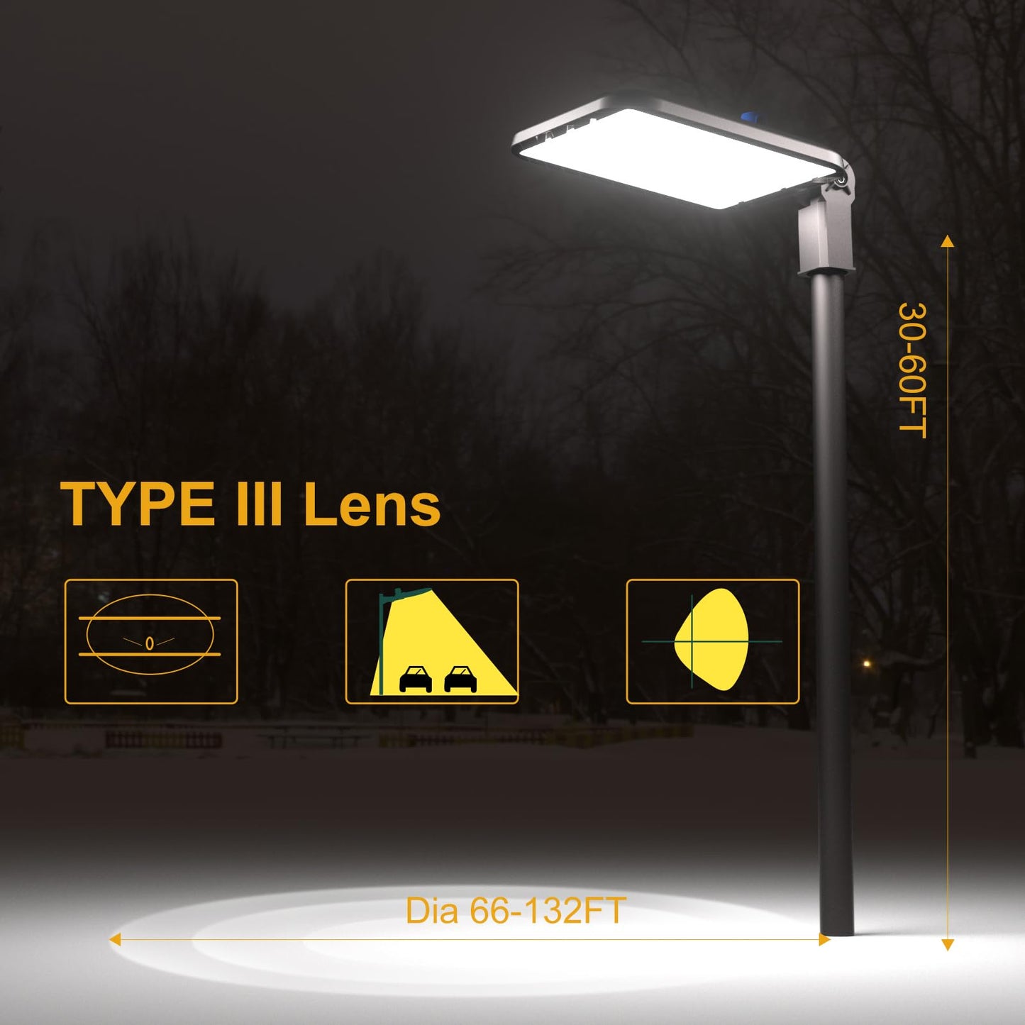Acohook 500W Led Parking Lot Lights Outdoor (75000Lm Eqv 2000W Hps) Dusk-To-Dawn 5000K Daylight Slipfitter Mount Commercial Area Street Lighting -2Pack