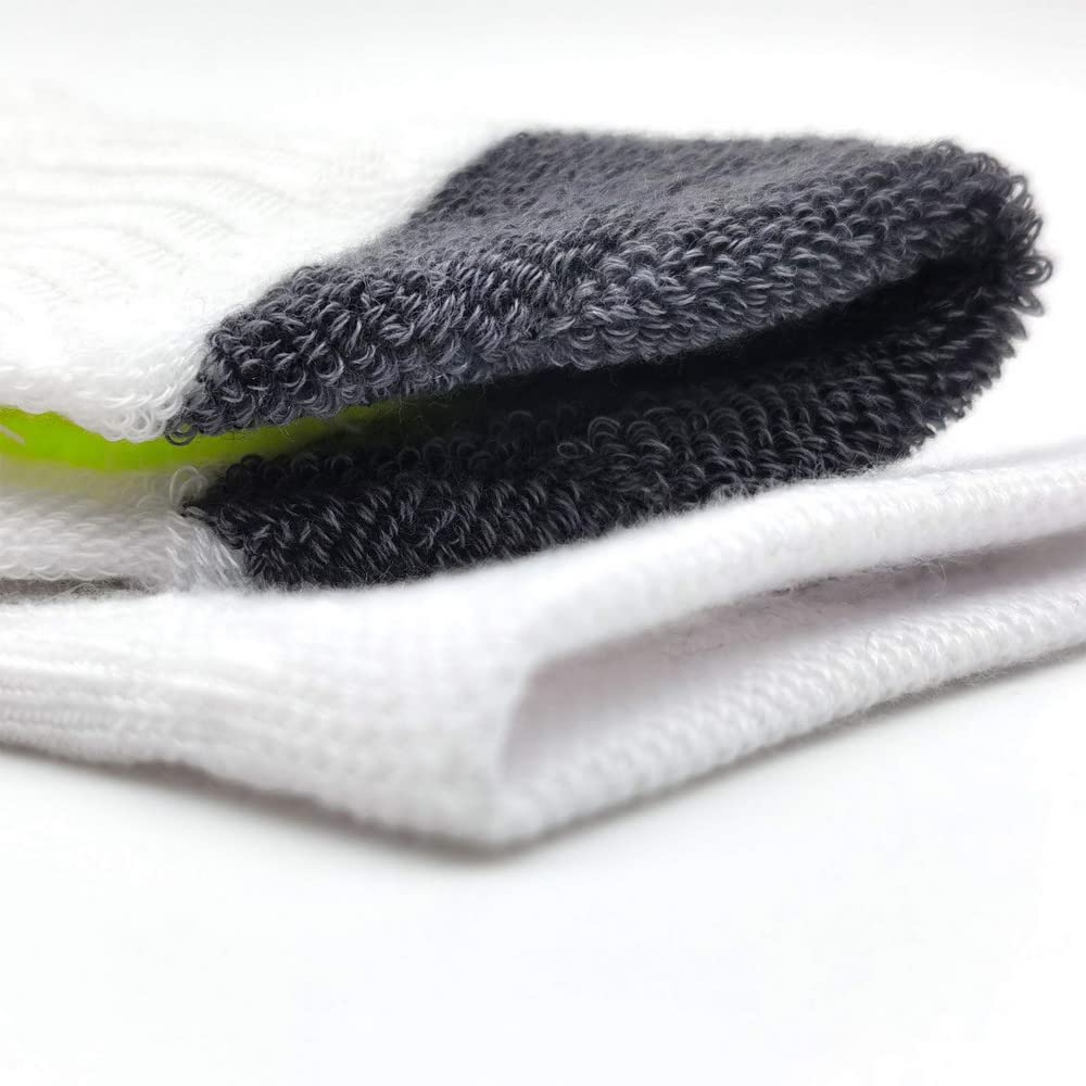 BERING Men's Performance Athletic Ankle Running Socks, White, Size 9-12, 6 Pairs