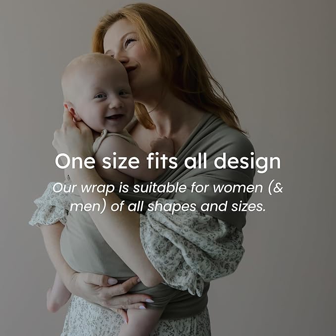 snuggle me Baby Wrap | Hands-Free Baby Wraps Carrier, Easy-Tie Baby Sling Carrier, Baby Carrier Wrap with Organic Cotton, Baby Wearing Wrap for Newborns from 0 to 18 Months (7-35 lbs) - Birch
