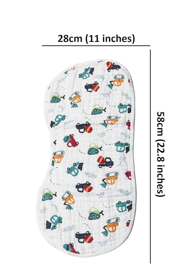 ShoppeWatch Muslin Burp Cloths Baby Burping Bibs 2-Pack Large 100% Cotton 6 Layers Absorbent Cloth Spit Up Dribble Rags BB22