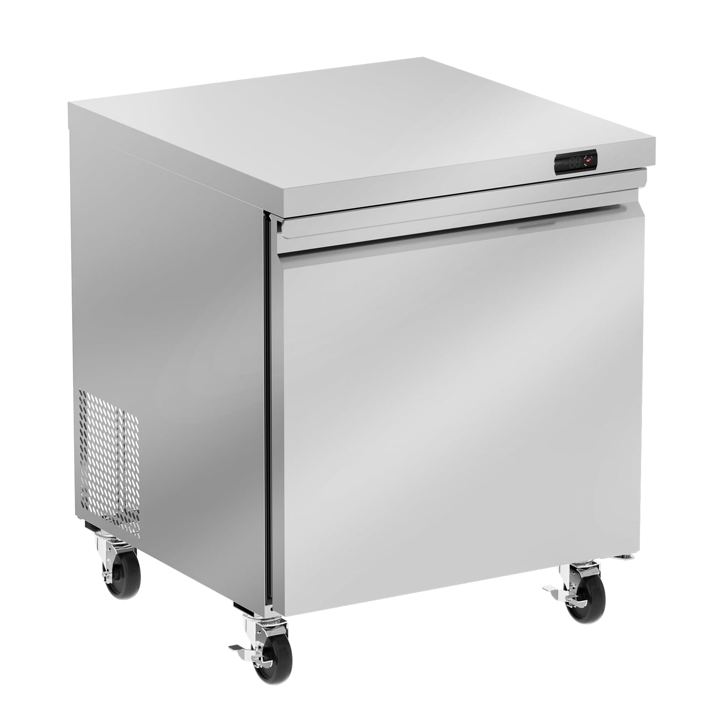 Rockitch 29" W Commercial Undercounter Freezer, 6.7 Cu.ft Single Door Worktop Under Counter Freezer, Stainless Steel Commercial Kitchen Freezing Equipment for Restaurant, Bar, Shop, etc.