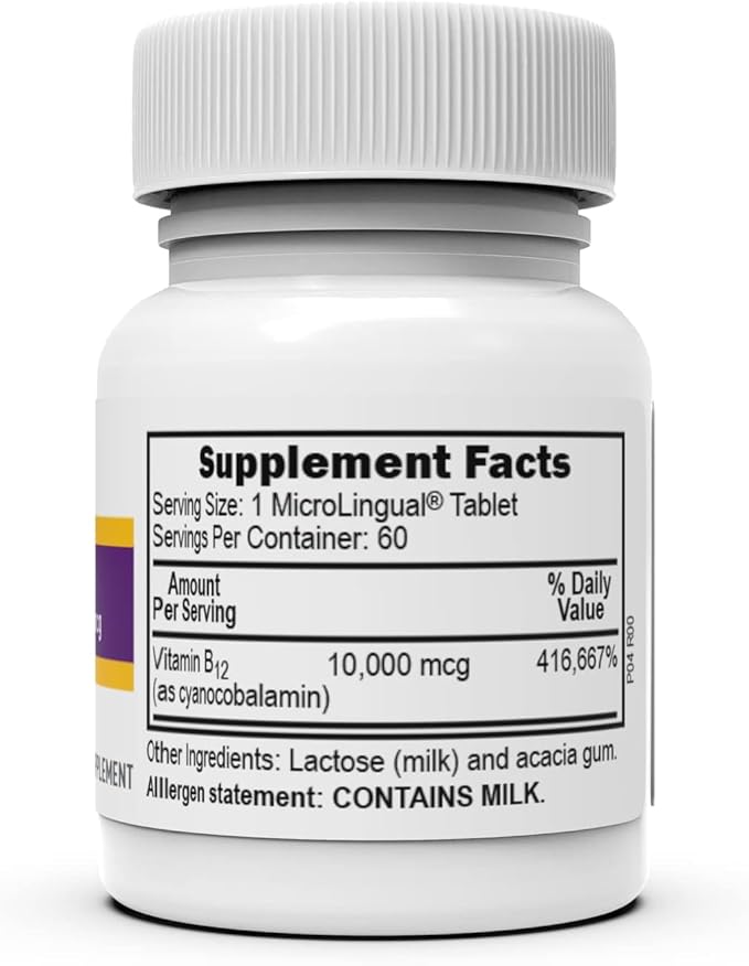 Superior Source No Shot Vitamin B-12 Cyanocobalamin 10000 mcg - Vitamin B-12 to Support Energy Production, Brain Health & Overall Wellness - Sublingual Tablets - 60 Dissolvable Tablets