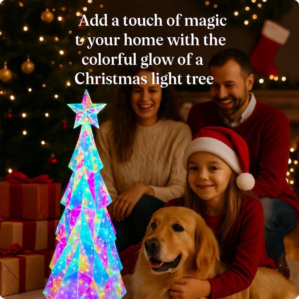 Aladdinas Led Teddy Bear Night Light  Holographic Iridescent Design  Nursery Decor Display Box With Ribbon (Christmas Tree  Christmas)