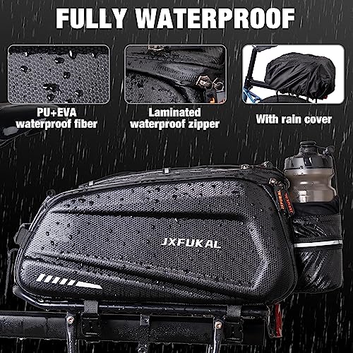 JXFUKAL Bike Bags for Bicycle Rear rack - 9.5L/17L/40L Hard Shell Waterproof Bike Ebike Trunk Pannier Saddle Seat Bag Carr...
