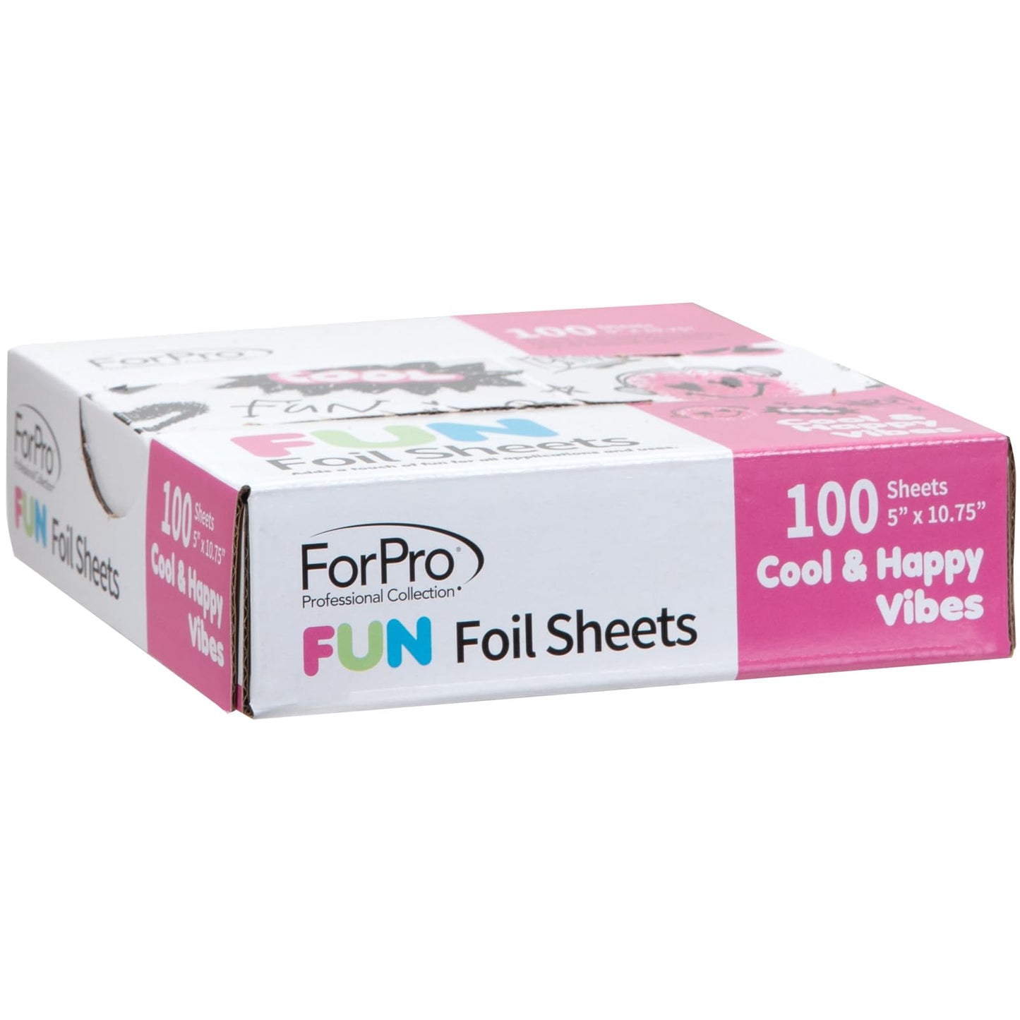 ForPro Professional Collection FUN Cool & Happy Vibes Foil Sheets, Aluminum, Pop-Up Foil Dispenser, Hair Foils for Color Applica