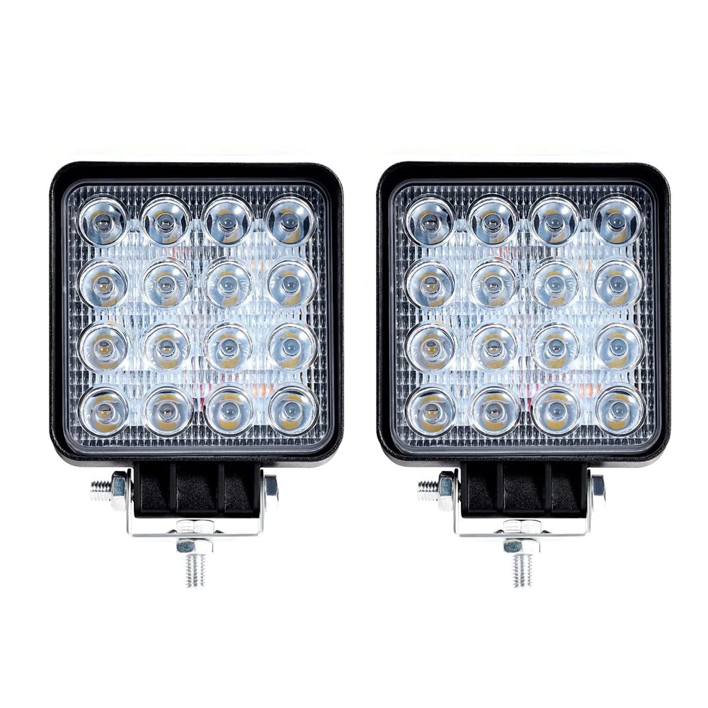 WINBANG LED Light Bar 48W Square Spot Work Light, 4 Inch, Aluminum, 2 pcs