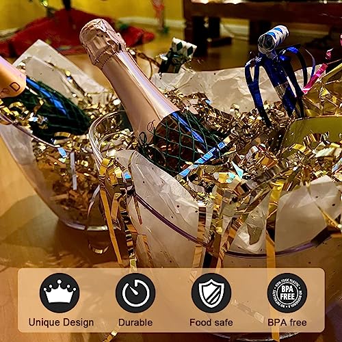 Ice Bucket for Parties 5.5 Liter Large Clear Champagne Beer Tub Mimosa Bar Supplies Kit Acrylic Plastic Wine Beverage Buck...