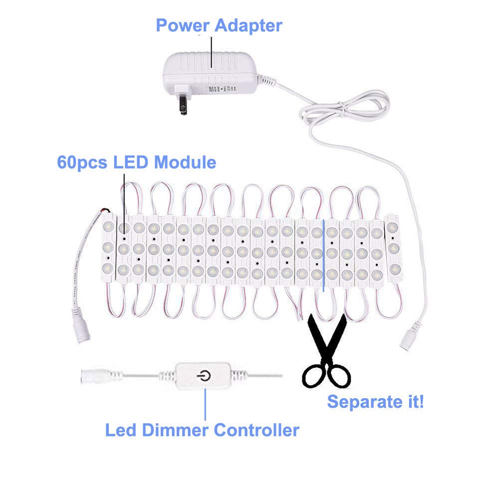 Lphumex Hollywood Style Led Vanity Mirror Lights, 10Ft Dimmable Touch Control, Ultra Bright White, Ideal For Makeup Vanity & Bathroom