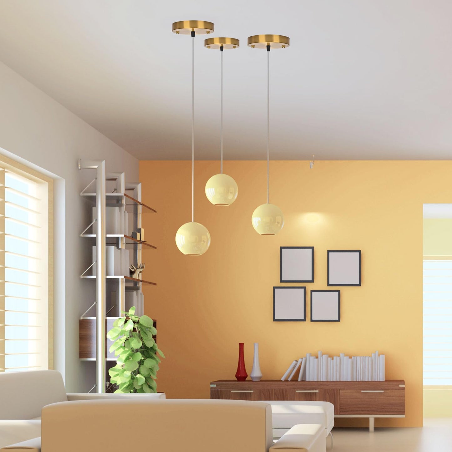 Sangle Sopffy Pendant Light Canopy Kit  5.8 Inches Ceiling Lighting Canopy Kit With All Mounting Hardware Modern Chandelier Ceiling Plate Cover For Pendant Lighting Fixtures (Brass  5.8 Inch)