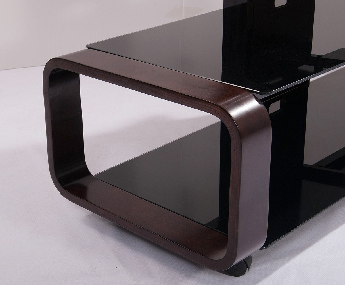Transdeco Td685Es Tv Stand With Mount & Wheel For 35-85 Inch Tv, Espresso/Black