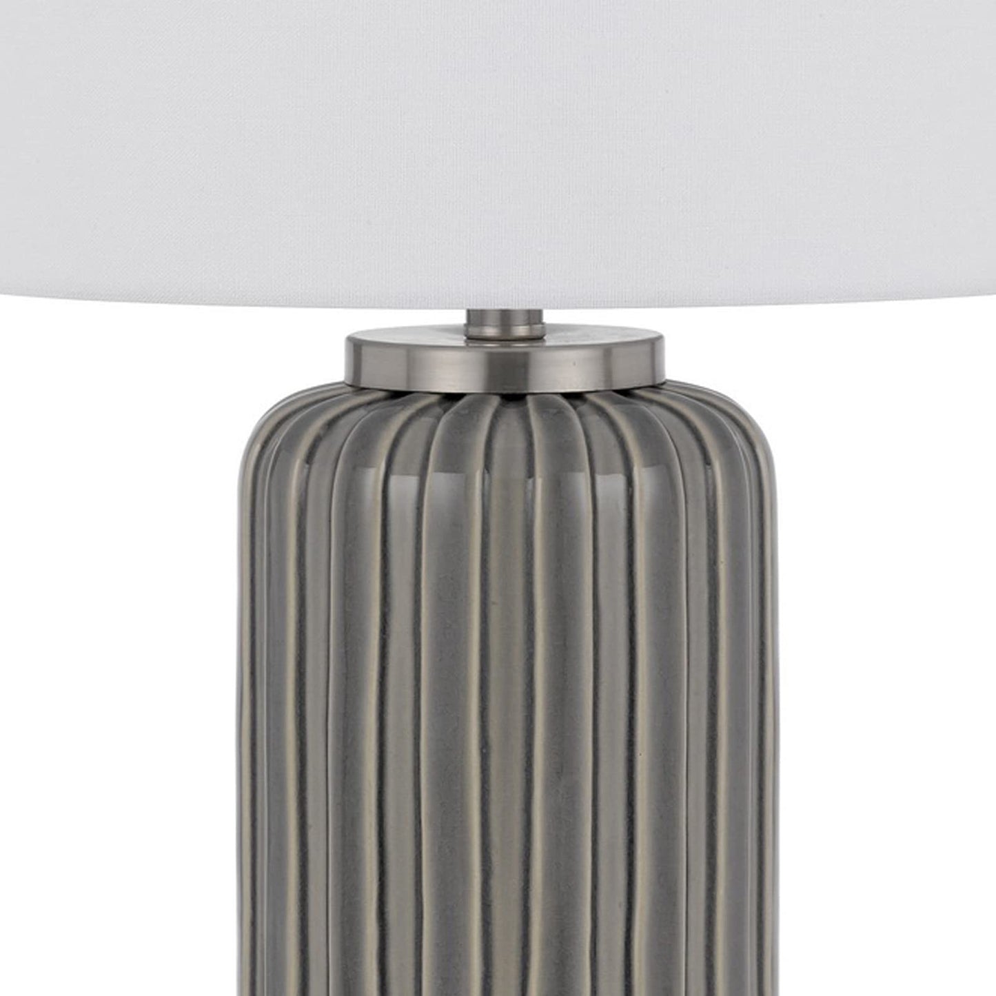 Benzara Ceramic Table Lamp with Dimmer, 29 in., Gray, Model BM272340