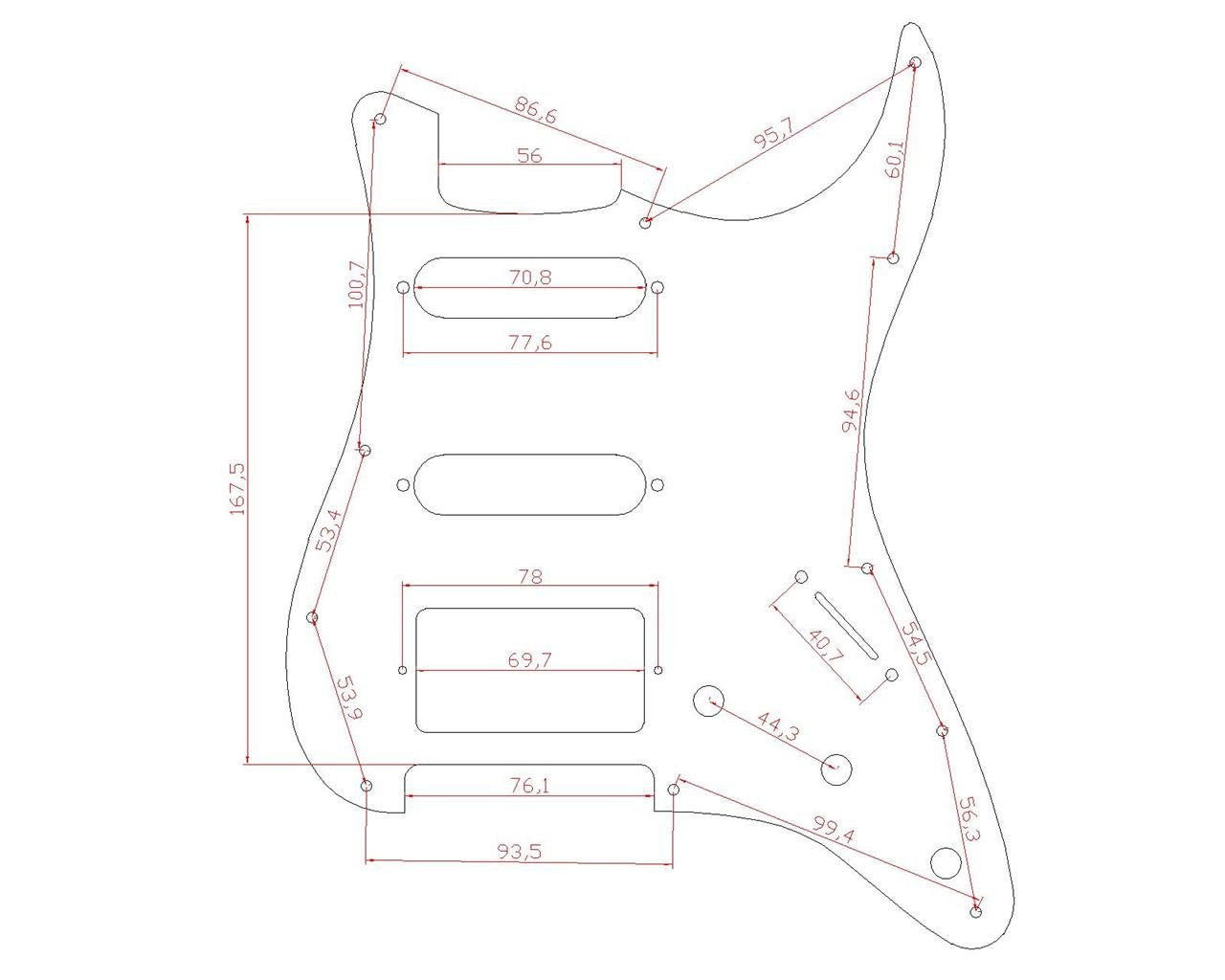 Kaish 11 Hole Strat Style Hss Pickguard St Back Plate Tremolo Trem Cover For Usa/Mexico Stratocaster/Strat Orange 3 Ply