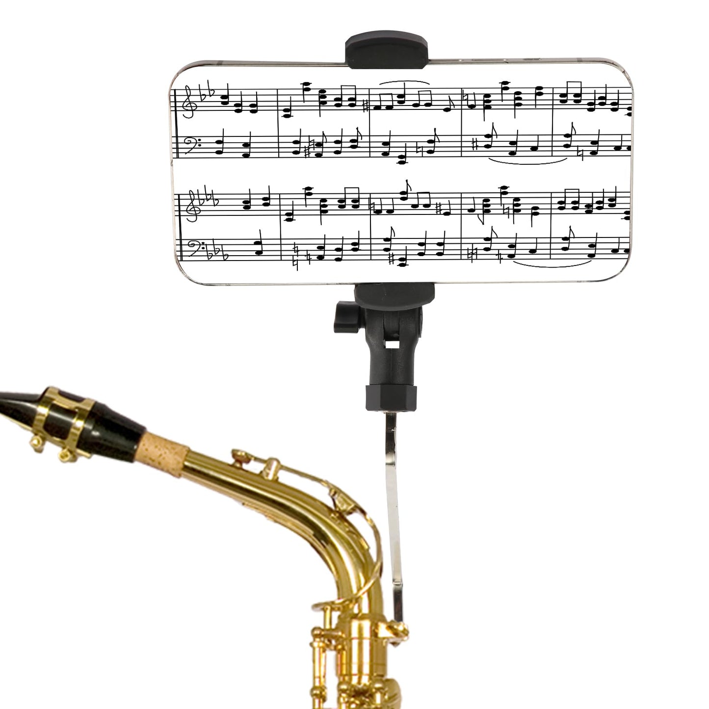 Alto Saxophone Phone Holder, Sax Lyre Music Clip 4Mm Square Head Saxophone Phone Mount To Fix Your Phone Securely Easy To Read M