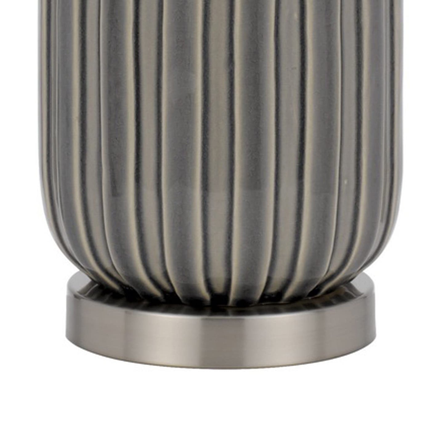 Benzara Ceramic Table Lamp with Dimmer, 29 in., Gray, Model BM272340