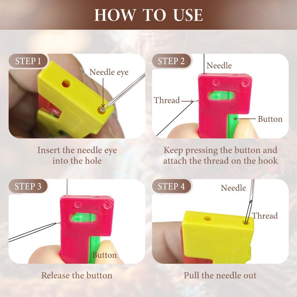 Automatic Needle Threader,2024 New Plastic Needle Threaders,Used to Quickly Thread The Thread Into The Needle Hole, Suitable for The Elderly and Those Who Like to Do Needlework(Random Color) (12 PCS)