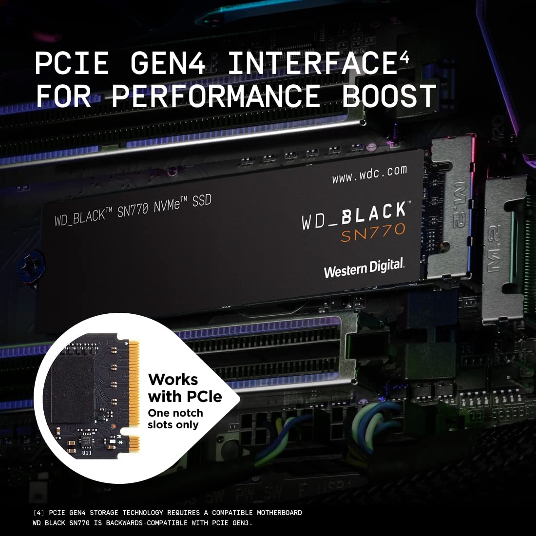 Wd_Black 250Gb Sn770 Nvme Internal Gaming Ssd Solid State Drive - Gen4 Pcie, M.2 2280, Up To 4,000 Mb/S - Wds250G3X0E - [Previou