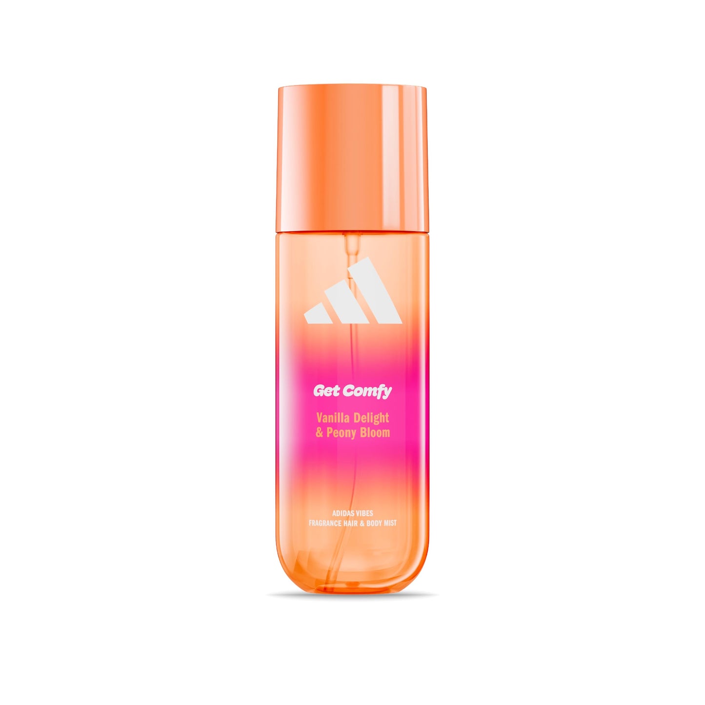 adidas Vibes Get Comfy Fragrance Hair & Body Mist for Women, Mood-Boosting, Notes of Vanilla Delight & Peony Bloom, For Any Occa