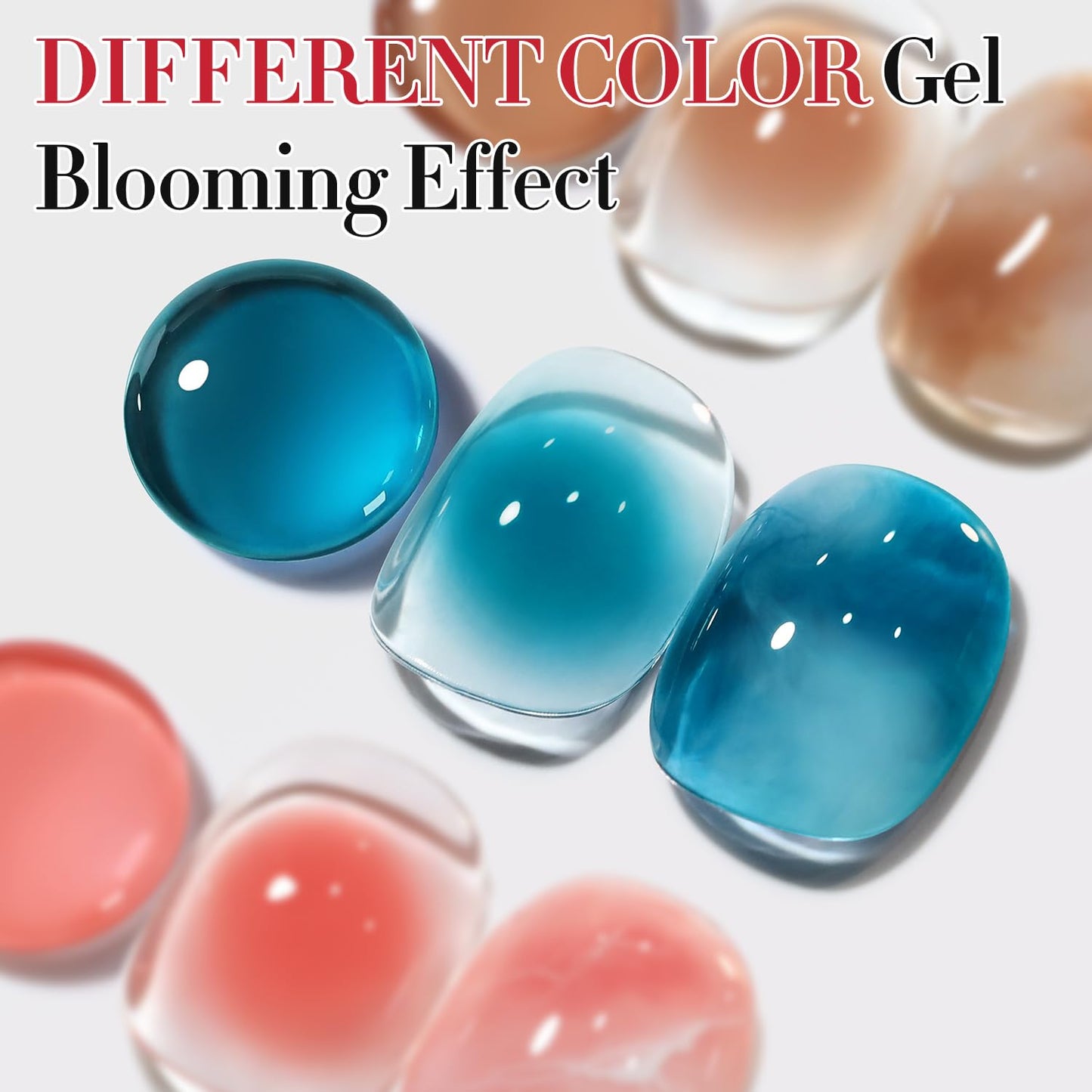 Double Rhythm 2 Pcs 0.5 Oz Blooming Gel Nail Polish Set 15 ml Spreading Effects Clear Gel Nail Polish Kit Nail Art Salon DIY (Bl