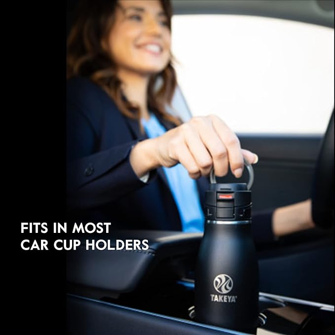 Takeya 17 oz Traveler Stainless Steel Insulated Travel Coffee Mug with Locking Leak Proof Lid, Premium Quality, BPA Free, Bluestone