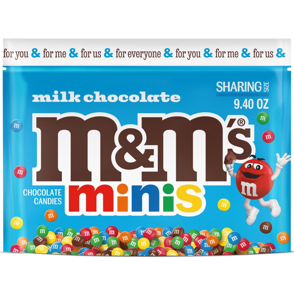 M&MS Minis Milk Chocolate Christmas Candy  Sharing Size  9.4 oz Resealable Bulk Candy Bag