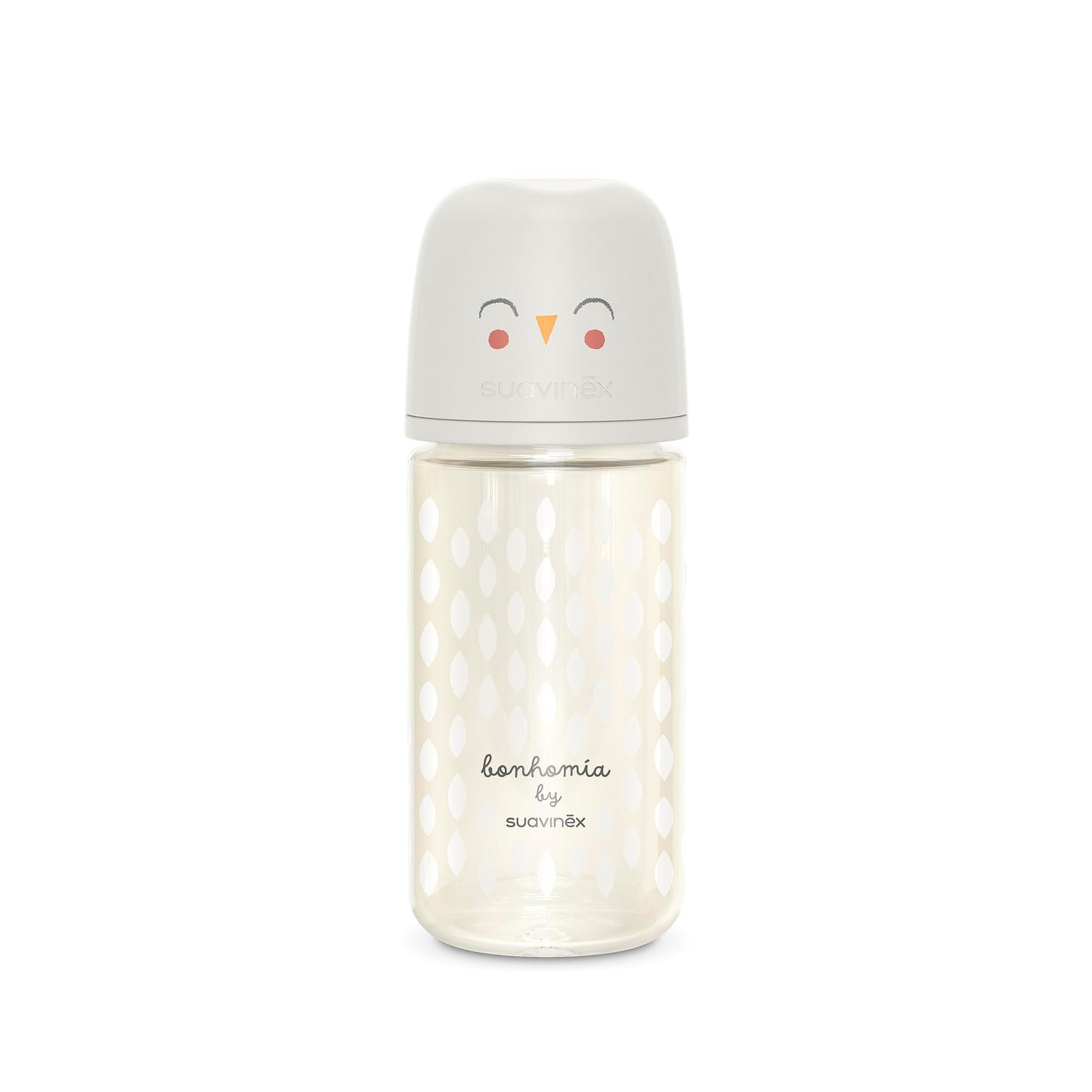 Suavinex Bonhomia Glass Baby Bottle with SX PRO Silicone Nipple, Anti Colic Baby Bottles, Baby Bottles for Breastfed Babies, Medium Flow, 3mo, 8oz, Beige