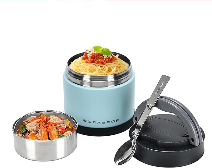 Thermo for Hot Food 23.6OZ, Vacuum Insulated Food Jar for Adults, Stainless Steel Soup Thermo Wide Mouth Leakproof Lunch Containers with Spoon for School Office