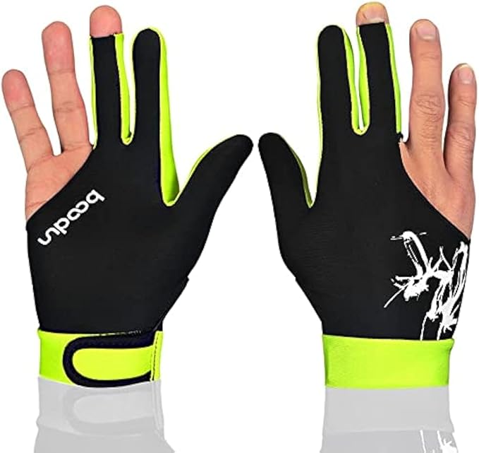 Man Woman Elastic 3 Fingers Show Gloves for Billiard Shooters Carom Pool Snooker Cue Sport - Wear on The Right or Left Han...