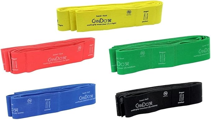 CanDo Multi-Grip 6 Foot Exercise Resistance Band with Hand/Foot Loops for Total Body Workouts, Training, Rehab, Stretching...