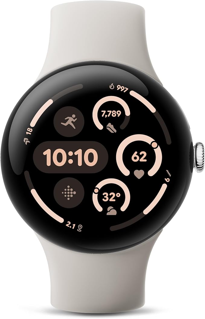 Google Pixel Watch 3 (45mm) 2024 Model Android Smartwatch, Heart Rate Tracking, Fitbit Advanced Running, Fitness Insights,...