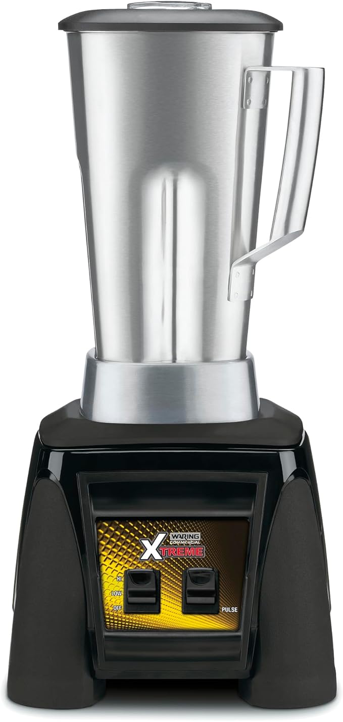 Waring Commercial MX1000XTS 3.5 HP Blender with Paddle Switches, Pulse Feature and a 64 oz. Stainless Steel Container, 120V, 5-15 Phase Plug, Black