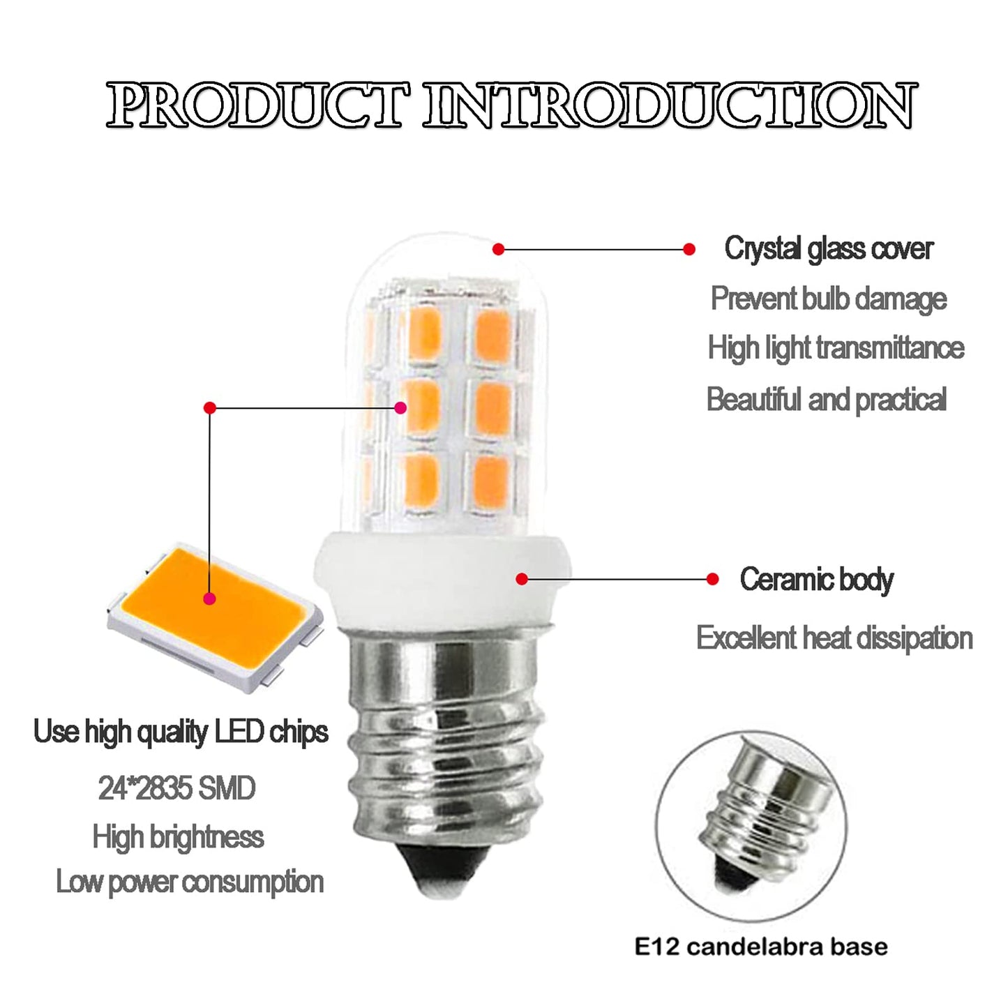Zssxoled E12 Led Bulbs 3000K Warm White Replacement For Himalayan Salt Lamps, 2 Count