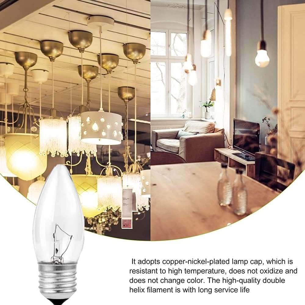 60W Incandescent Torpedo Tip Chandelier - 60W Equivalent Medium E26 Candelabra, TipIncandescent Clear Dimmable Light Bulbs and Medium E26 Base-ge Light Bulbs 60 watt(6PACK)