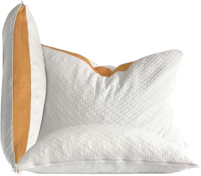 JUVEA Edit Pillow - Down Alternative Talalay Latex Extra Large Pillow. 3 in 1 Firmness Adjustable Pillow Cover to Personalize Sleep Comfort and Support