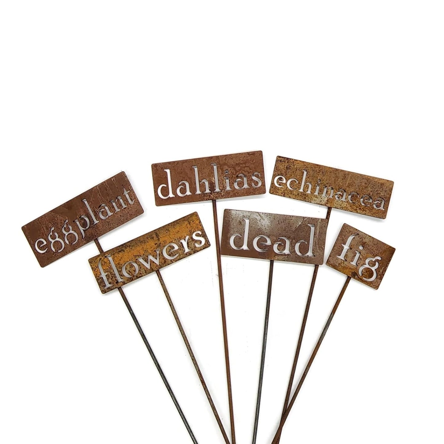 Classic Metal Garden Markers 19 Inches Tall (echinacea, Naturally Rusted)