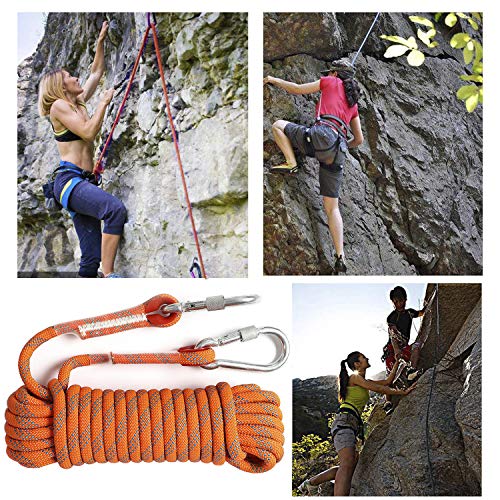 GINEE Static Climbing Ropes 35FT,50FT,100FT,150FT,200FT,250FT(Diam 10mm,16mm)