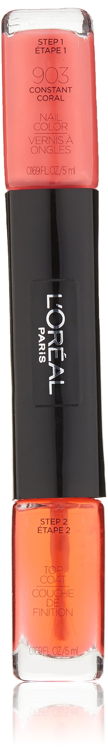 LOr  al Paris Cosmetics Infallible Nail, Constant Coral, 0.34 Fluid Ounce