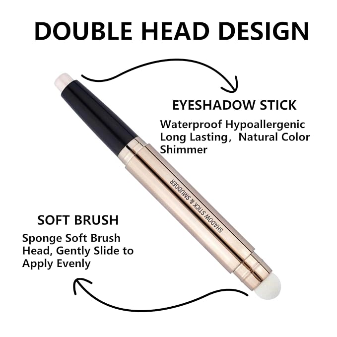 Purple Eyeshadow Stick Makeup, Long-Lasting Waterproof Eye Shadow Pencil, Hypoallergenic Smudge-Proof Glitter Primer Palette Shimmer Eyeliner, Easy to Blend Eye Make Up