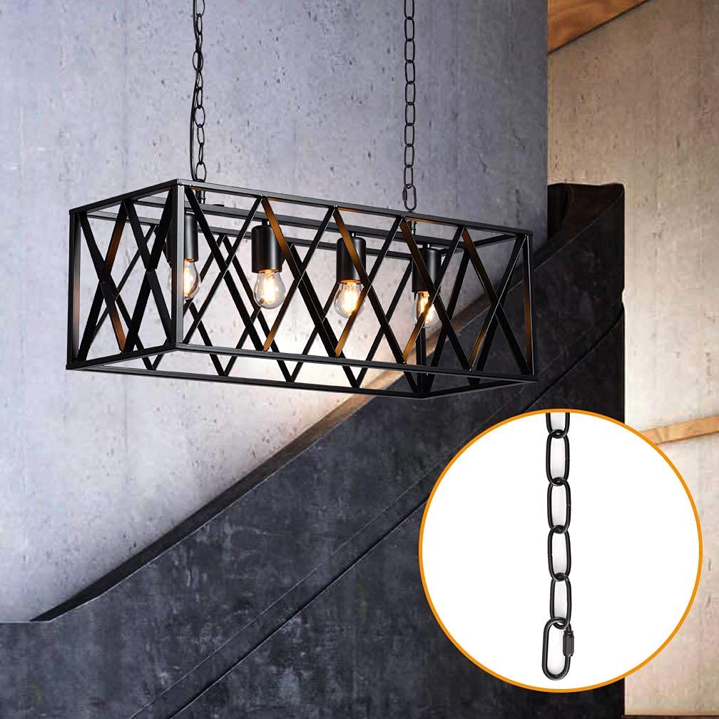 PEESIN Black Pendant Light Fixture Chain, 6 FT Heavy Duty Lighting Chain Replacement for Chandelier and Plants