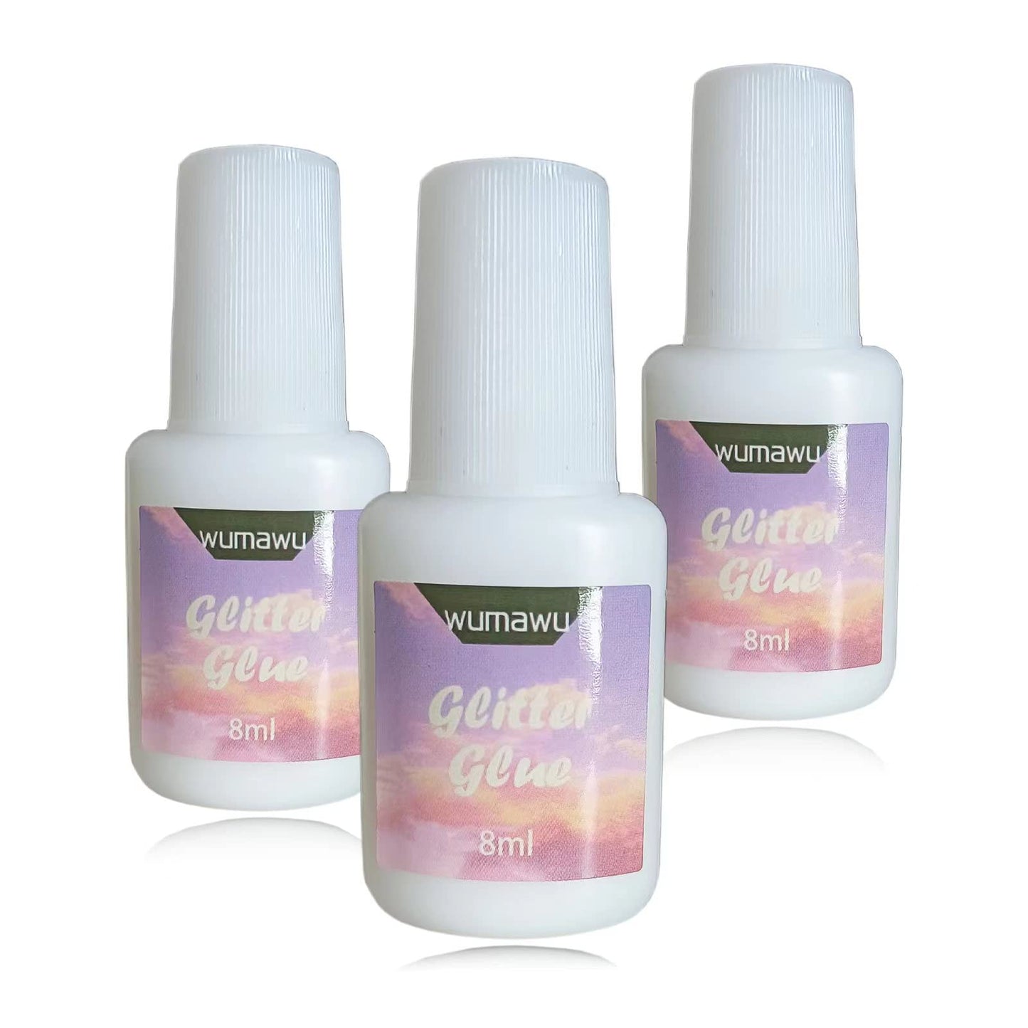 Temporary Tattoo Glue - wumawu 8ml Glitter Glue Brush Bottle, Water Soluble Body Painting Glue, Ideal for Halloween, Carnival, B