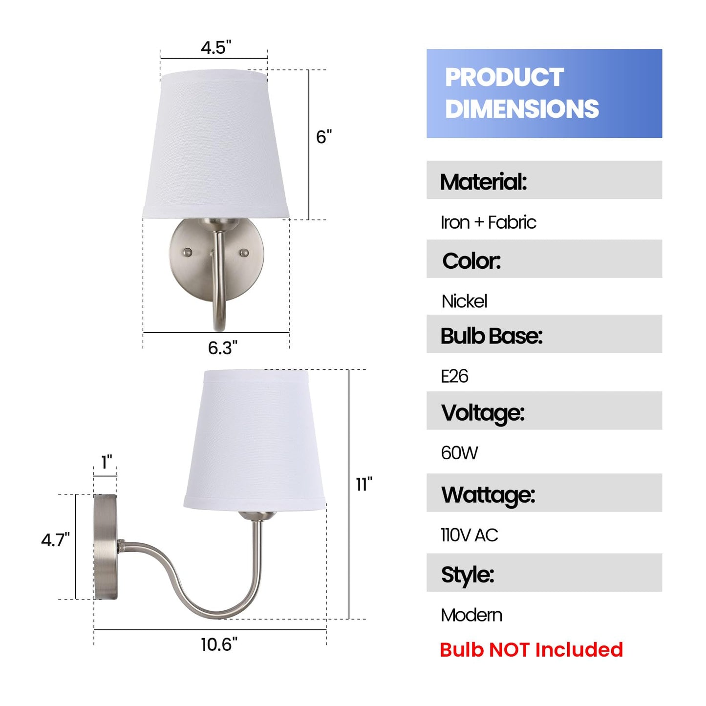 Smeike Wall Sconce Set Of 2  Brushed Nickel Bathroom Vanity Sconces Wall Lighting  Indoor Wall Lights With Light Beige Fabric Shades  Wall Mounted Lamps For Bedroom Living Room Hallway