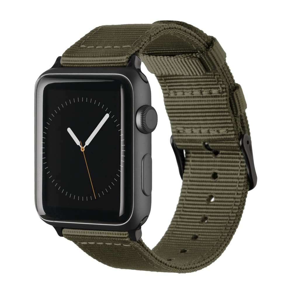 Archer Watch Straps - Premium Nylon Straps For Apple Watch (Olive, Black, 40/41/42Mm)