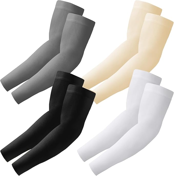 VNLEXMC 4 Pairs Arm Sleeves to Cover Arms for Men & Women,UV Sun Protection,Cooling Sports Compression,Tattoo Cover Up Sleeve