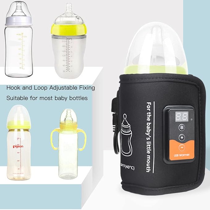 Milk Bottle Warmer Portable, USB Bottle Warming Pack Constant Temperature Keeper, Thermal Bottle Pouch Quick Heating Baby Bottle Warmer for Home Car, Baby Feeding Bottle Warmer