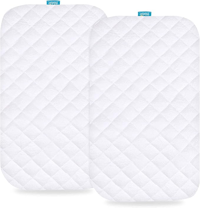 Waterproof Quilted Bassinet Mattress Pad Cover Compatible with Arm's Reach Clear-Vue, Cambria, Mini Ezee 2 in 1Co-Sleeper Bassinet 2 Pack, Ultra Soft Surface, Breathable and Easy Care