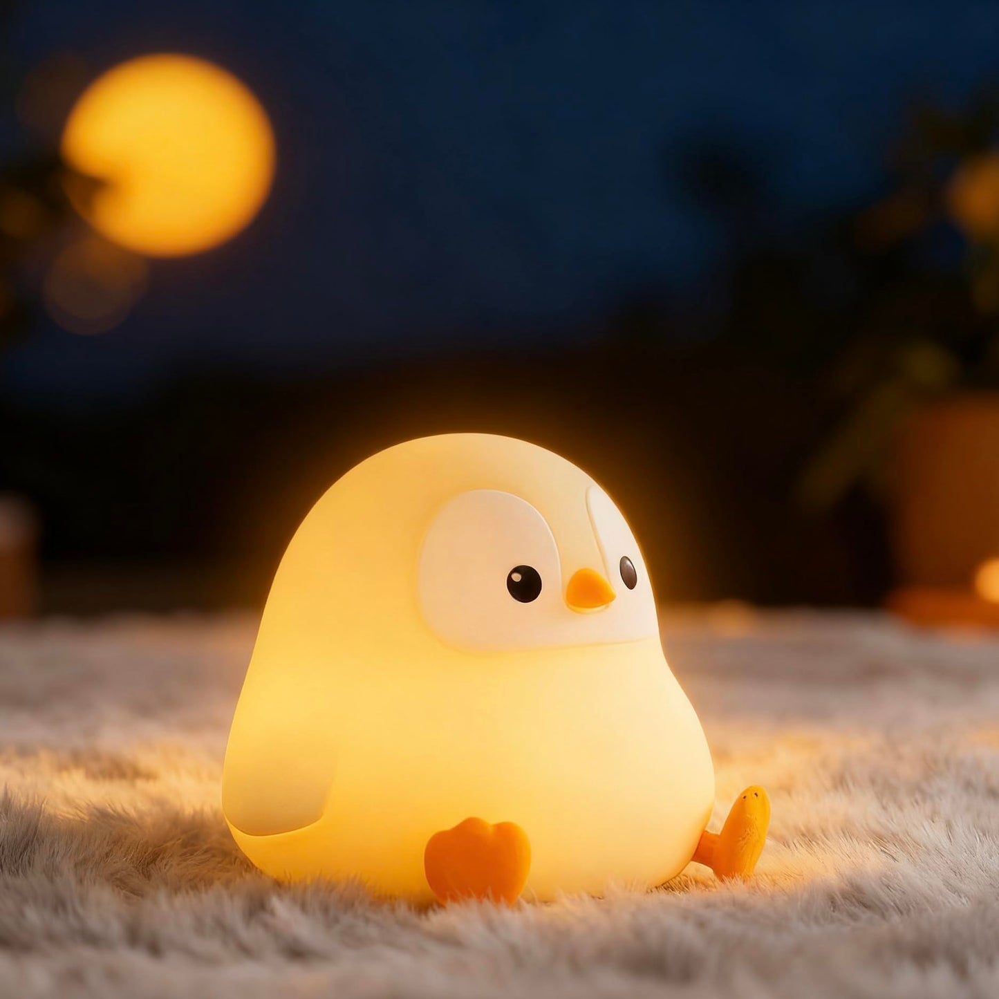 Yr Yrhh-Pet Penguin Cute Night Light For Kids  Squishy Rechargeable Penguin Gifts Lamp  Food Grade Silicone Dimmable Touch Nightlight  Boy Girl Light Up Gray Penguins  Baby Nursery Room Animal D?Cor