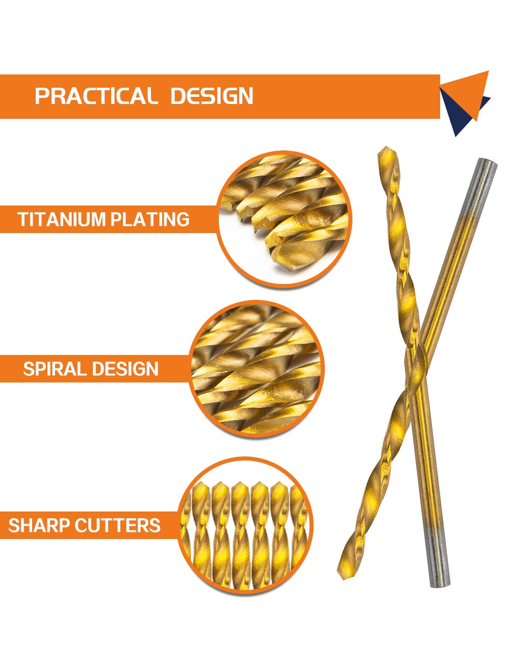 INTOO Mini Drill Bit Set 60 Pcs+12 Pcs Free High Speed Steel HSS Titanium Micro Drill Bits 3/64"-1/8" Metal,Plastic,Wood, Small Drill Bit