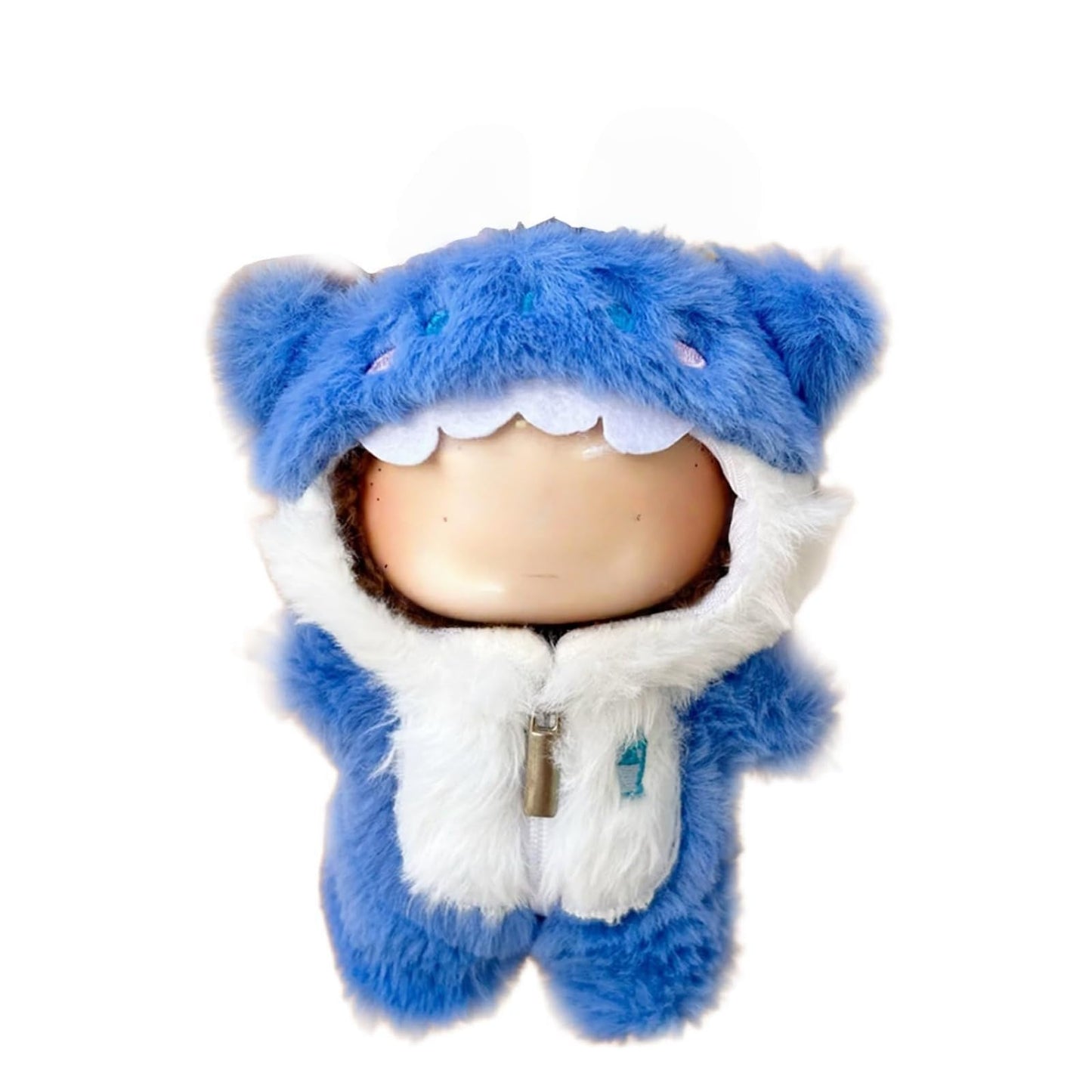 Zimomo Clothes for labubu Dolls - Cute Shark Outfit for 6.7 Inch (17cm) 1-Piece Marine-Themed Costume Accessory, Friends (Doll Not Included) - Perfect for Collectors and Dress-Up (No Doll) (Blue)